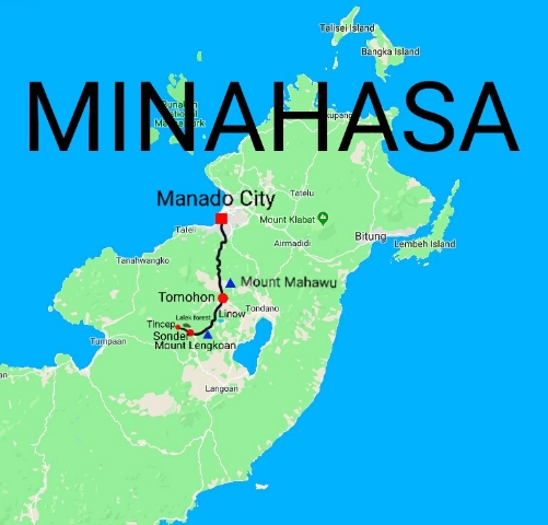 Land route to Tomohon town and District Sonder