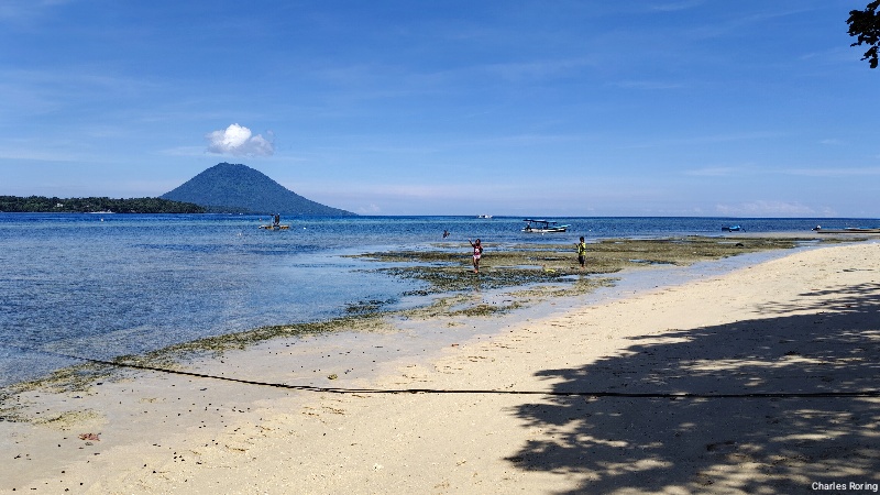 Manado Tua island as seen from Siladen